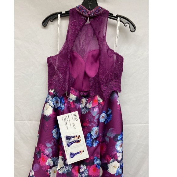 Magenta Evenings Mon Cheri 2PC lace Halter dress - Picture 8 of 11